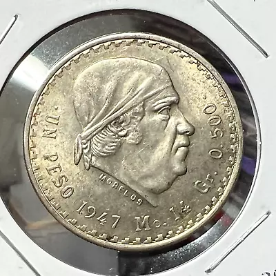 1947 Mexico  Silver  Un Peso Near Uncirculated • £25.64