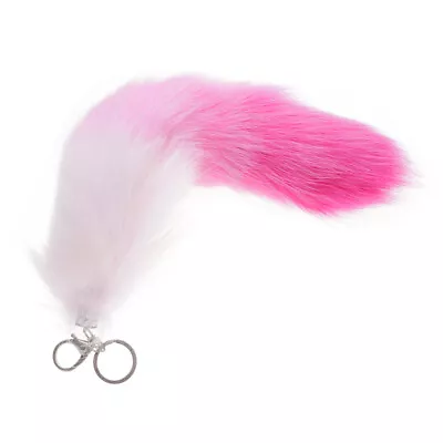 14 Gradient Faux Foxs Raccoon Fur Tail Keychain Ring Handbag Purse Decor Pendant • $9.60