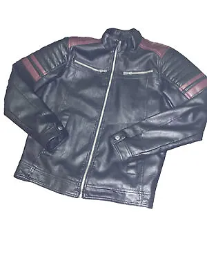 Mens Motorcycle Biker Black Vintage Cafe Racer Retro Genuine Lamb Leather Jacket • $40