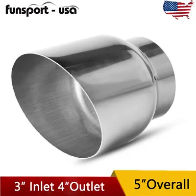 3  Inlet 4  Outlet 5  Long Exhaust Tip Universal-Fit Weld-On Stainless Steel • $22.50