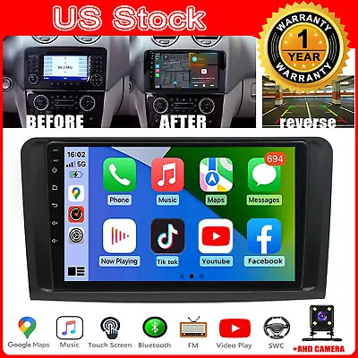 Carplay Fit Mercedes Benz Ml350 Ml5550 Gl350 Gl450 Gl550 Radio Android Gps Playe • $146.99