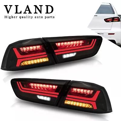 2* VLAND LED Smoked Tail Lights For Mitsubishi Lancer EVO GT Evolution 2008-2017 • $151.99