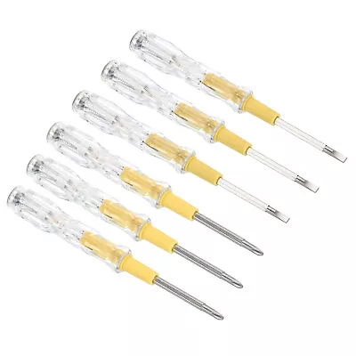 Voltage Tester AC 150-500V Slotted And Phillips Screwdriver Clear Yellow 6pcs • $11.63
