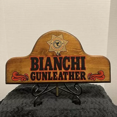 Rare Vintage Bianchi Gun Leather Sign Display Topper. Hunting PoliceHolsters • $175