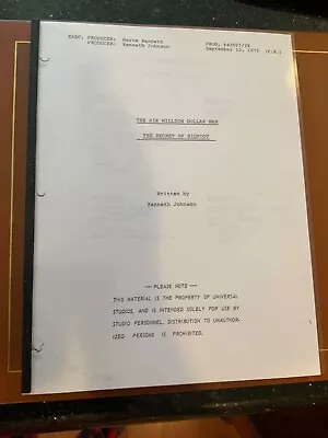 Classic Script THE SIX MILLION DOLLAR MAN - The Secret Of Bigfoot 1975 • $45