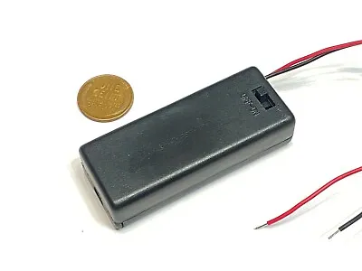 Battery Holder 2 AAA Slots Spring Clip 3V Case Plastic On/Off Switch Lid C12 • $8.49
