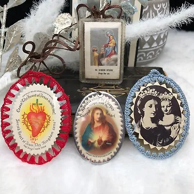 Vintage Prayer Scapular Sacred Heart Apostleship My Mother St Simon Our Lady Lot • $38