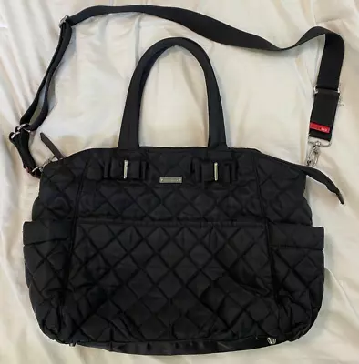 Storksak Bobby Quilted Diaper Crossbody/Tote Black Bag • $35