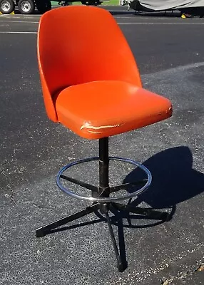 Vintage Cosco Atomic Mid Century Modern Swivel Bar Stool Chair Orange Man Cave • $129.99