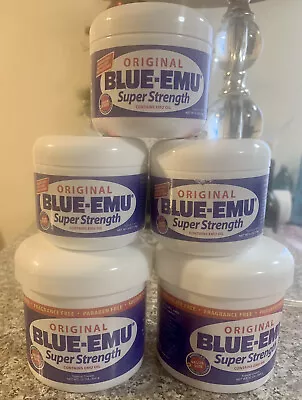$74 • Buy Lot Of 5 Original BLUE-EMU Super Strength Cream 12 Oz,4 Oz,Total 36 Oz,Exp:2024