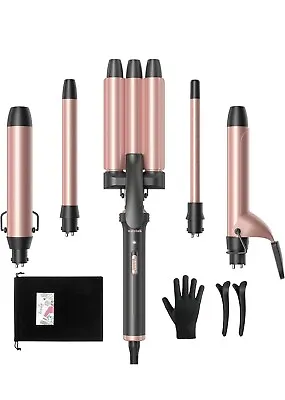 Wavytalk 5 In 1 Curling Iron Set With Three Barrel Curling Iron And 4 Interch... • $35