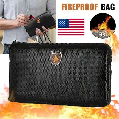 Waterproof Money Bag Fireproof Document Bag Fire Safe Cash Pouch Envelope Holder • $11.99