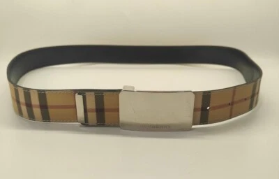 £74.99 • Buy Women’s Burberry London Nova Check Leather Belt  40/100 Made In Italy 
