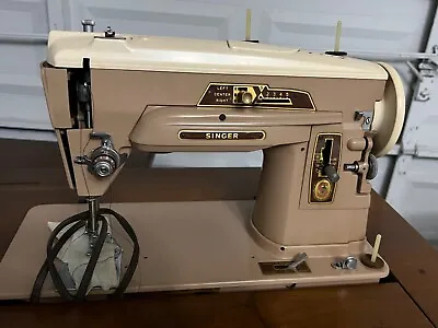 Vintage Singer Sewing Machine Pop Up In Fold Open Table • $500