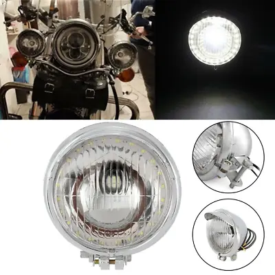 Chrome Visor Bullet LED Headlight For YAMAHA VIRAGO XV 250 500 700 750 920 1100 • $28.51