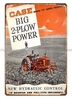 1940s JI Case Big 2-plow Power Tractors Country Ranch Farm Metal Tin Sign • $18.87