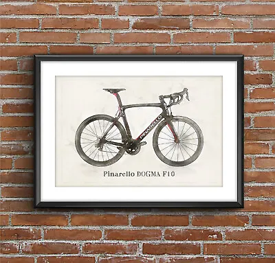 $27 • Buy Pinarello DOGMA F10 – Cycling Print - Art Sketch Poster [without Frame]