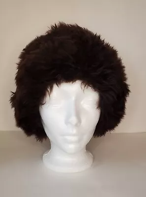 Brown Italian Lamb Fur Winter Hat Womens Genuine Dyed Cossack Italy Small - Med • $30