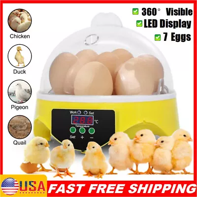 Egg Incubator Poultry Hatchery Chick Hatcher Hatching Chicken Duck 7 Eggs US • $23.40