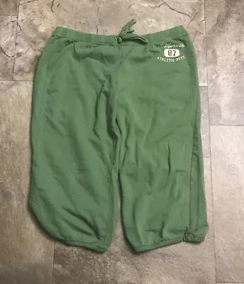 Mossimo Sweatpants Green Sz XL Drawstring Waist Capri Length Athleisure 1718 • $14.99