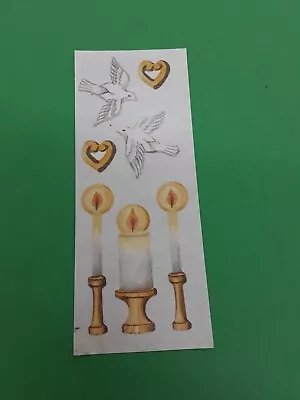 Creative Memories Wedding Candle & Doves Sticker Strip • $1