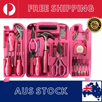 HARDWARE 45PCs Hand Tool Set Portable Mechanics Repair DIY Ladies Tools Kit Pink • $51.95