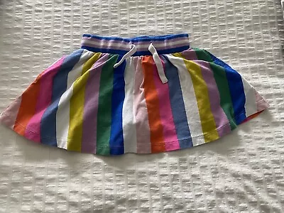 Mini Boden Girls Rainbow Stripe A-Line Skort Skirt W/ Shorts Size 5-6 • $19.99