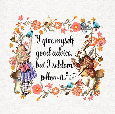 Alice In Wonderland Good Advice Fabric Craft Panels In 100% Cotton Or Polyester • £2.45