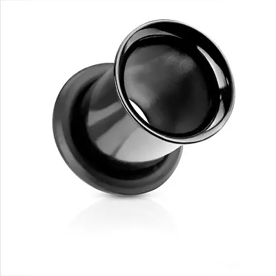£8 • Buy 7mm Black Pvd Steel Single Flare Tunnels Eyelet Ear Stretchers Flesh Plugs 1ga 