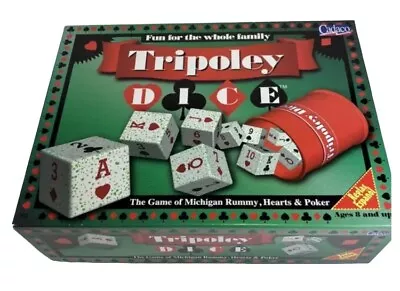 Tripoley Dice Game By Cadaco 1997 Play Michigan Rummy Hearts & Poker Family Fun • $14.71