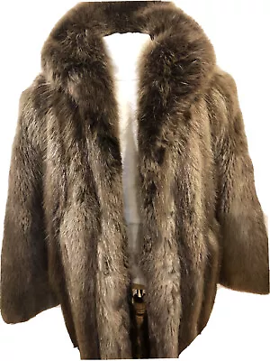 MEN GENUINE Blond Beaver FUR COAT Jacket Sz.M (40) N577 • $506.15