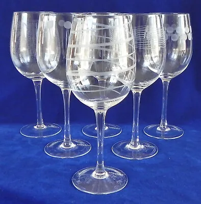 6 Mikasa Crystal  Cheers  Wine Glasses 6 Different Designs 8 3/4  16 Oz Exc. • $49