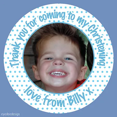£2.85 • Buy Personalised Christening Birthday Party Bag Picture Photo Stickers Labels  - 436