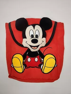 Mickey Mouse Plush 3D Head Red Toddler Kids Disney Junior Mini Backpack Bag   • $8