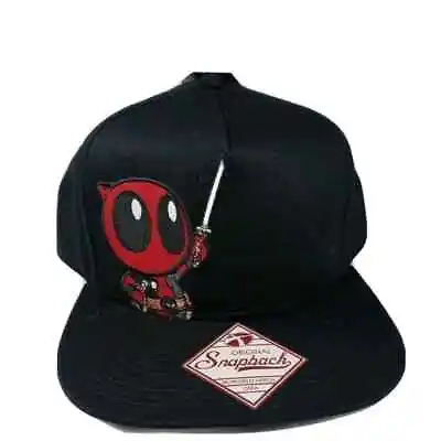 Deadpool Bioworld Snapback Hat Cap Flat Bill Adjustable Marvel Chibi • $14.95