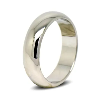 9ct White Gold Filled Wedding Ring Band Plain Slim 4mm Mens Or Womens 9K GF • £12