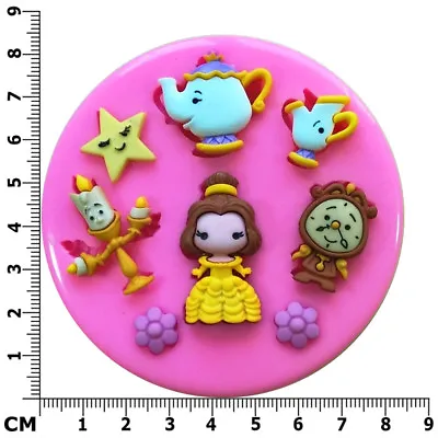 Beauty & Beast Belle Mrs Potts Chip Lumiere Silicone Mould By Fairie Blessings • £8