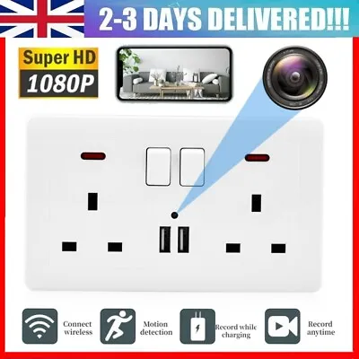 1080P HD Wifi IP Nanny Camera DVR In AC Wall Socket，Outlet Are Fully Functional • £72.35