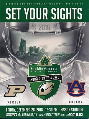 2018 Music City Bowl Program - Purdue Vs Auburn • $17.95