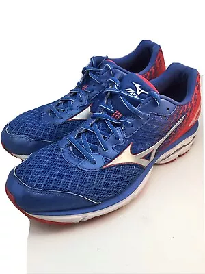 Mizuno Wave Rider 19 Women's Ladies Sz 10.5 Pink Blue Running Training Shoes • $24