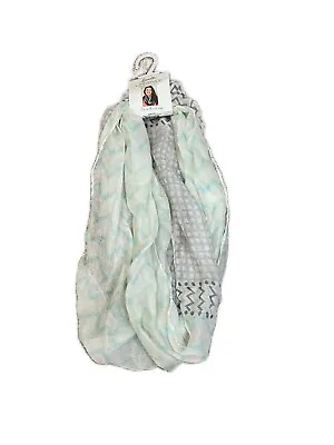 Lavello Lifestyle Infinity Scarf Loop Wrap Around Pink Mint Green Gray NWT • $15