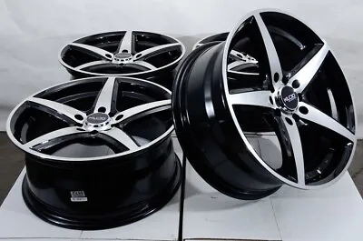 $649 • Buy Kudo Racing Sengen 16x7 5x100 5x114.3 5x4.5 Black W/Polish Face Wheels Rims (4)