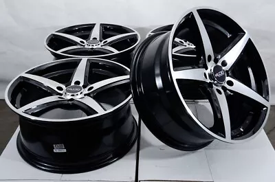 Kudo Racing Sengen 16x7 5x100 5x114.3 5x4.5 Black W/Polish Face Wheels Rims (4) • $654