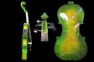 Perfect Green Colors 5 Strings 4/4 Electric Violin +Acoustic Violin #8641 • $149