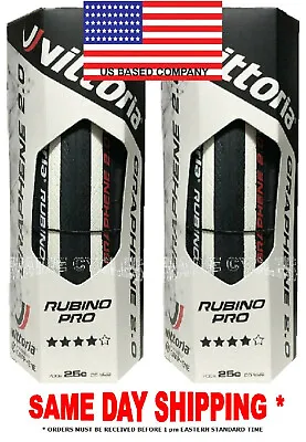 Vittoria Rubino Pro G 2.0 Graphene Clincher 700 X 25 White / Black   USA BASED • $43.90