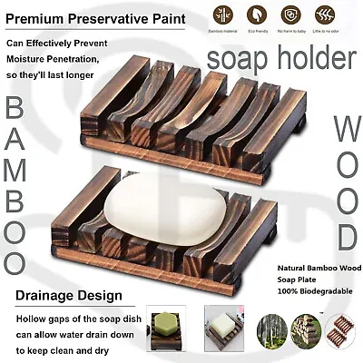 £2.95 • Buy  Soap Rack Holder Dish Tray Plate Handmade Bamboo Eco Natural Kitchen Bathroom