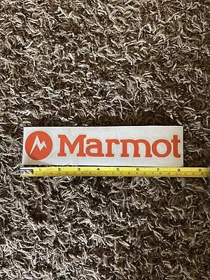 Marmot Sticker Decal Red Orange Climbing Hiking Backpacking Camping Apx  8” • $5