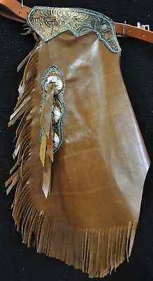 Custom Made Leather Kid's Chinks/Turquoise Kid's Chaps/Quick Ship Made In USA • $100