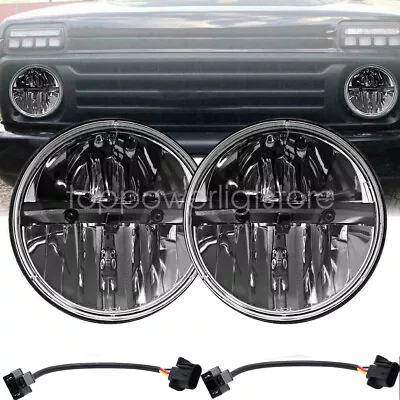 2Pcs 7Inch LED Round Headlight High Low Beam For Chevy Pickup Truck 3100 C10 C20 • $139.49