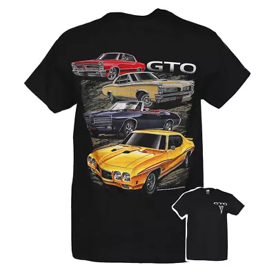 Pontiac GTO Logo Auto Car Graphic Cotton T-Shirt Steel Black Official Licensed • $22.95